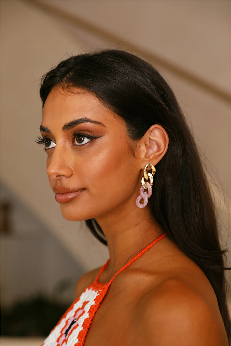 Trapped In You Earrings Pink