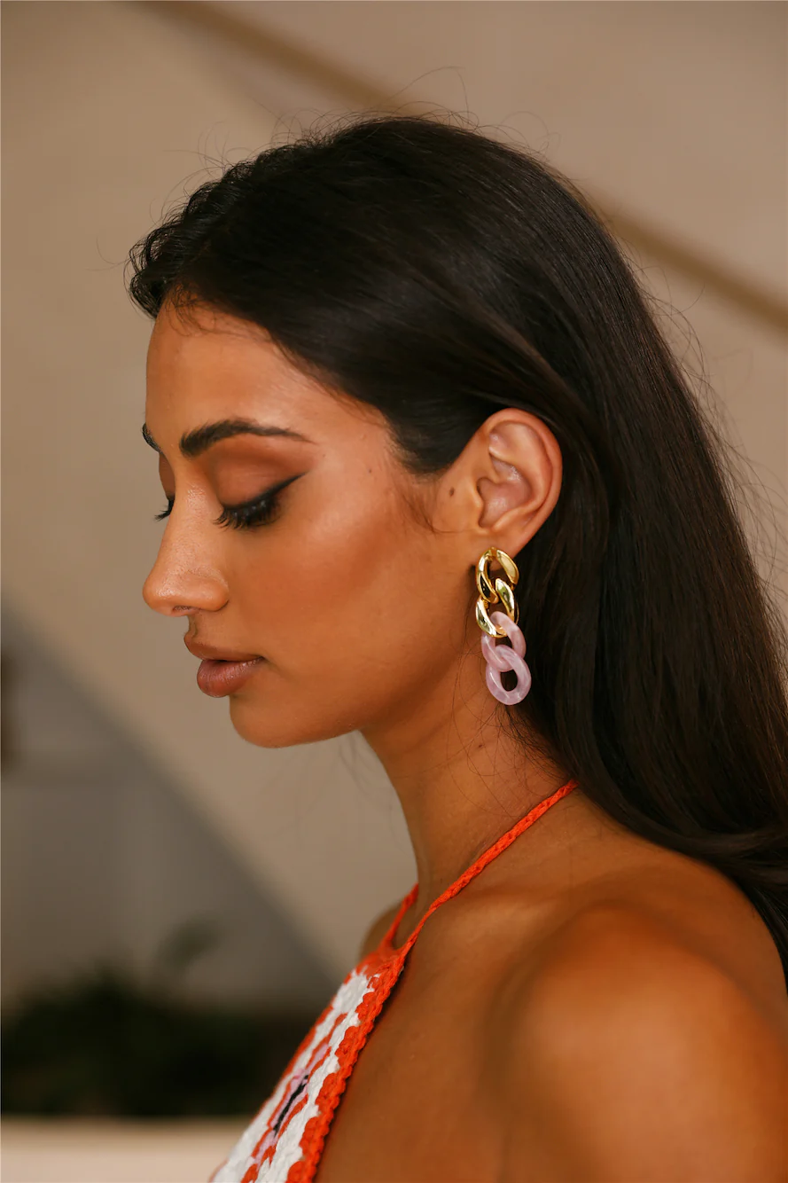 Trapped In You Earrings Pink