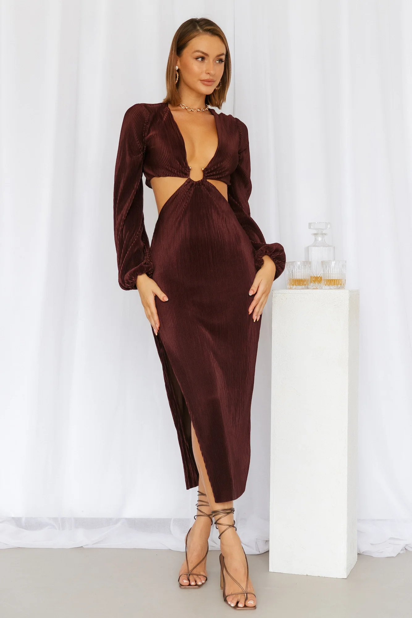 RUNAWAY Freja Midi Dress Chocolate 2 RUNAWAY Freja Midi Dress Chocolate