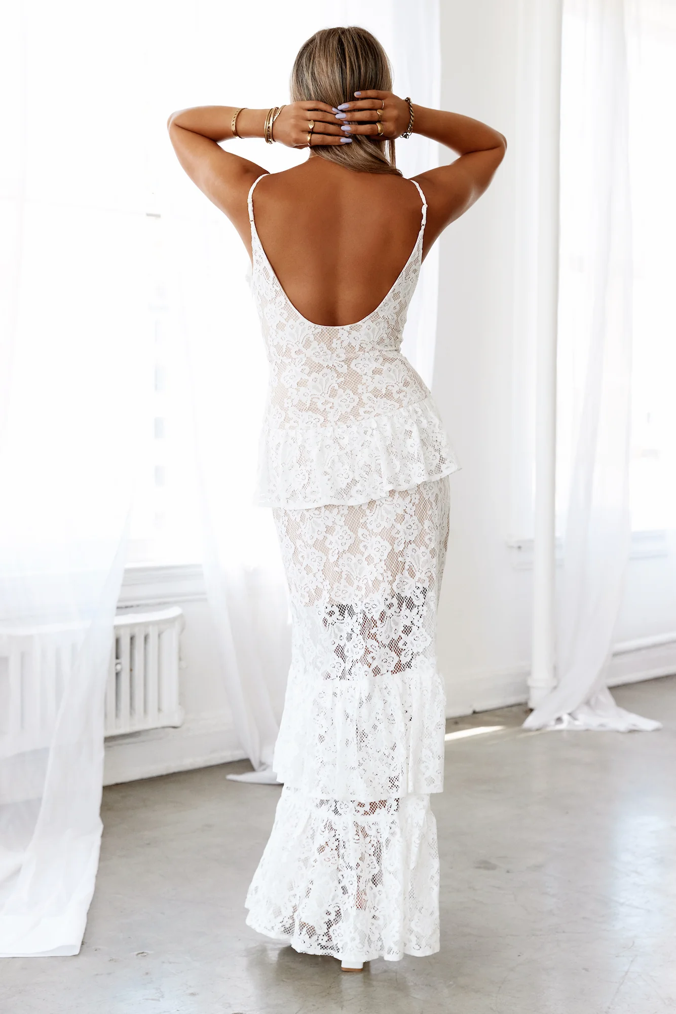 HELLO MOLLY Whirlwind Romance Maxi Dress White 10 HELLO MOLLY Whirlwind Romance Maxi Dress White
